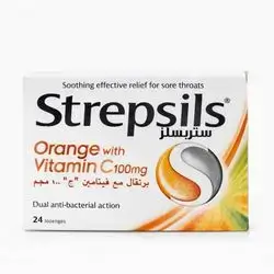 Strepsils Orange with Vitamin C 100mg 24 lozenges