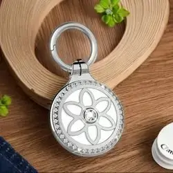 Protective Case For Airtags Case,Compatible With Apple Airtag Holder, Airtag Keychain Case With Metal Badge Rhinestone, 360° Sturdy Protection Airtag Keychain Holder, Air Tag Key Chain