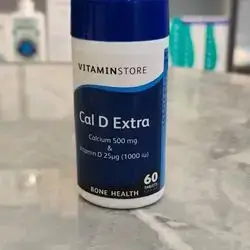 vitaminstore cal d extra calcium 500mg & vitamin d 25mcg (1000iu ) 60tablets 1-2-a-day