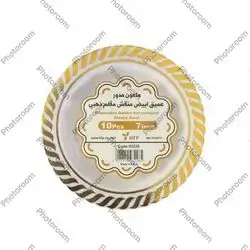 Disposable Silver hot stamped plastic plate 10 pcs 7 inch