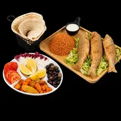 Crispy River Fish With Red Rice And Special Sauce