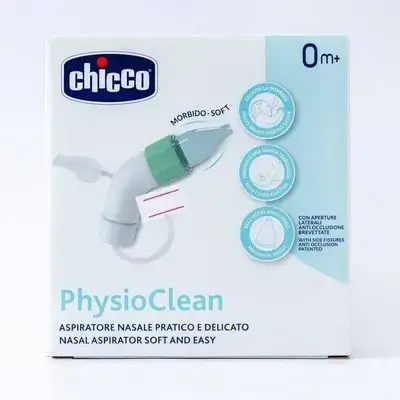 Chicco PhysioClean Nasal Aspirator Soft & Easy/شفاطة تنظيف الأنف للطفل من عمر 0 شهر وما فوق