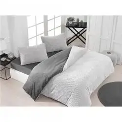 Alea Velvet Duvet Cover Set 4 Piece - Grey