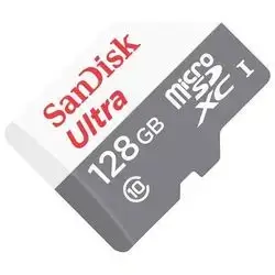 SanDisk 128GB Ultra microSDXC UHS-I Class 10 Memory Card 100 MB/s SDSQUNR-128G-GN6MN