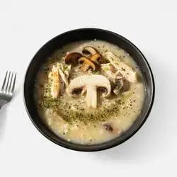 Oat Soup With Mushrooms and Corn