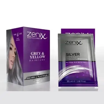 zenix hair care shampoo silver for grey and white hair sachets 35 ml