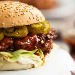 Chicken Cheeseburger With Spicy Sauce