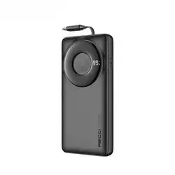 Recci RPB-P72 65W Retractable Cable Fast Charging Power Bank - Black