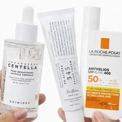 Madagascar Centella Tone Brightening Capsule Ampoule 100ml //Dr.Althea 345 Relief cream - 50ml | //LA ROCHE-POSAY +50 FLUIDE INVISIBLE