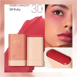 DEROL Natural Bare-Faced Blush Stick, Shade: 03 Ruby