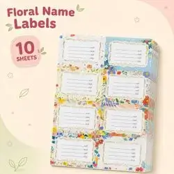 Book & Notebook Name Labels – 10 Sheets • 100 Stickers