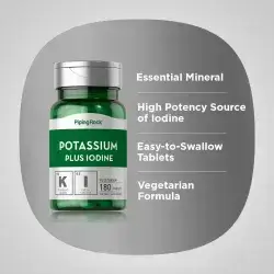 Piping Rock Potassium Plus Iodine, 180 Tablets