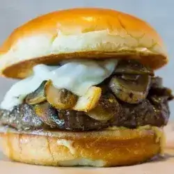Swiss Mushroom Beef Burger