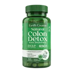 Natural Colon Detox With Probiotic 856mg 60 Capsules _ Earth's Creation