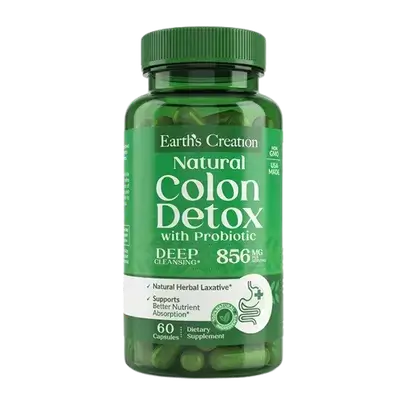 Natural Colon Detox With Probiotic 856mg 60 Capsules _ Earth's Creation