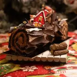 Christmas chocolate Buche mid size