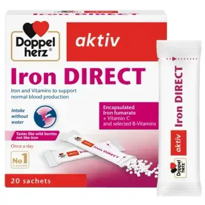 شكل جرعة Doppelherz® DIRECT الجديد والمريح جاءت نتيجة لعملية التصنيع المبتكرة.