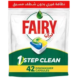 Fairy 1 Step Clean Automatic Dishwasher Tablets With Alternative Power To Bleach, Lemon Scent 48 tablet
