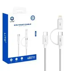LITO LD27 2-in-1 Fast Charging & Data Cable (60W PD)