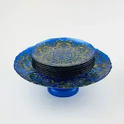 Dessert Stand + 21 Cm Dessert Plate Set, 6 Pieces