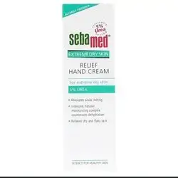 sebamed relief hand cream for extreme dry skin %5 urea (alleviates acute itching , intensive ,natural moisturizing complex , relieves dry and fkaky skin ) 75ml