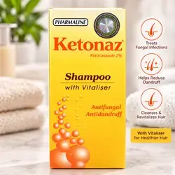 Ketonaz Ketoconazole 2% Shampoo with Vitaliser – Antifungal & Antidandruff