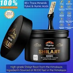 Shilajit, Pure Himalayan Organic Shilajit Resin, 800mg - Servings, Gold Grade Shilajit, Fulvic Acid & 85+ Trace Minerals Complex for Energy, Strength & Immunity, Men & Women, plus Curcumin, Ashwagandha, Tribulus, 30g Shilajit