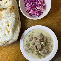 Qurau with Local Meat with Bread and Salad