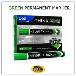 DELI MARKER PERMANENT ,GREEN,12 pcs.