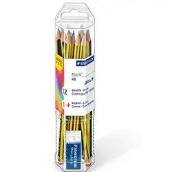 Staedtler Bleistift Noris, 12er Promopack + Radierer