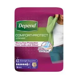 Women's Depend Comfort Large Diaper, 9 Count