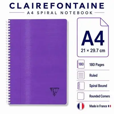 Notebook ,French ( A4) Size,180 pages.