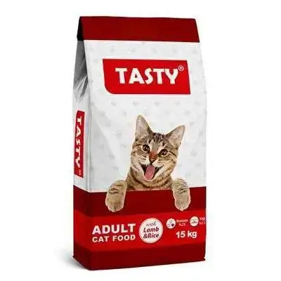 Tasty adult cat food with lamb&rice 15kg