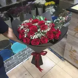Bouquet Flowers- Red&White