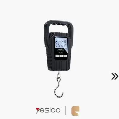 Yesido MG44 Portable Digital Luggage Scale 50kg Capacity LCD Screen High Precision - Black