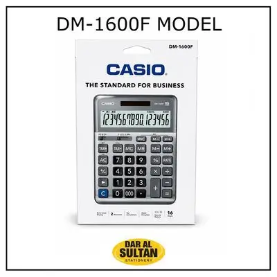The Casio DM-1600F is a practical desktop calculator
