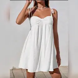SHEIN EZwear Women Solid Color Twist Detail Casual Camisole Dress - Medium 