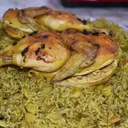 Whole Charcoal Grilled Chicken & Rice With Broad Beans Platter