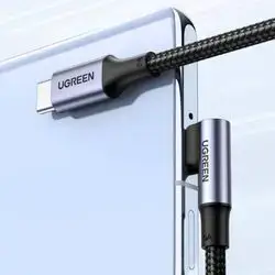 UGREEN 100W PD Type C Cord Fast Charing Compatible With Samsung S24 S23 S22 S21 15 Pro Max 90 Degree Compatible With IPhone 16, 16 Pro Max, 15, 15 Plus, 15 Pro, 15 Pro Max,Compatible With Xiaomi, Compatible With OnePlus 90 Degree Right Angle, Cable Nan Fast Charging