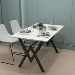 Dining table with metal legs 140*80*74 cm - White