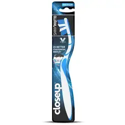 Closeup Toothbrush Shiny White