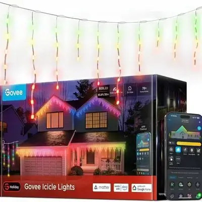 Govee RGBIC Smart LED Outdoor Christmas Icicle Lights (66ft / 800 LEDs) H70D2