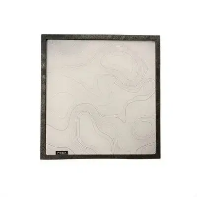 White Contour Lines Glass Mousepad 45*40