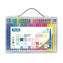 Felt-tip pens MILAN, 50 colors, in a plastic box