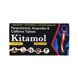 Kitamol (Paracetamol Ibuprofen & Caffeine) 10 Tablets _ Medcell Pharma