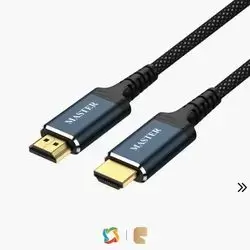 Master 8K Braided HDMI Cable (3m) Ultra High-Speed 8K@60Hz & Flexible Silicone Core