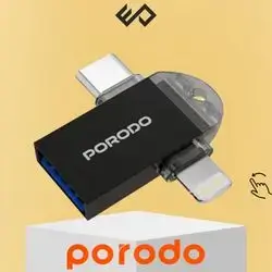 Porodo 3-in-1 OTG Adapter - Black
