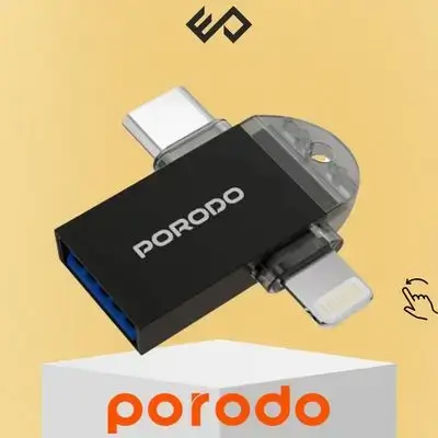 Porodo 3-in-1 OTG Adapter - Black