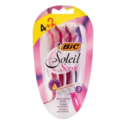 Soleil Scent Extra Smooth Shave 3 Blades 4 Pcs +2 Free _ Bic