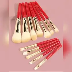SHEIN 12pcs Makeup Brush Set - Red